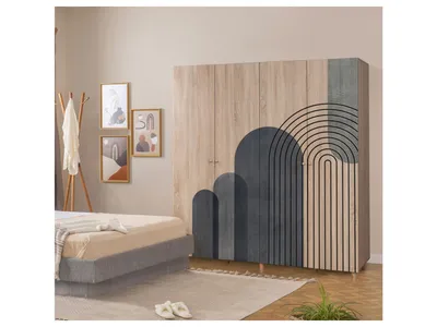Obrázek produktu pro Skye Decor, Loni 4 -973, Kleiderschrank, Sonomo, 100% MELAMINBESCHICHTETE SPANPLATTEN, 180 x 52 x 192 cm