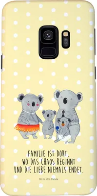Produktbild von Mr. & Mrs. Panda Samsung Galaxy S9 Handyhülle Koala Familie - Gelb Pastell - Geschenk, Cover, Muttertag, Koalas, Hülle, Handy Schutzhülle, Papa, Smartphone, Mama, Kinder