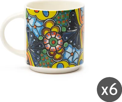 Zdjęcie produktu dla Excelsa Zestaw 6 filiżanek do espresso Acapulco Porcelana 10 cl Wielokolorowy