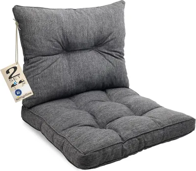 Produktbild von sunnypillow Polster für Gartenmöbel - 2er Set : Sitzkissen 50 x 50 cm + Rückenlehne 50 x 40 cm - Polsterauflagen für Rattanmöbel - Kissen Anthrazit