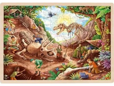 Produktbild von Goki Puzzle - Dinosaurier Ausgrabungsstätte Lernspielzeug Holz