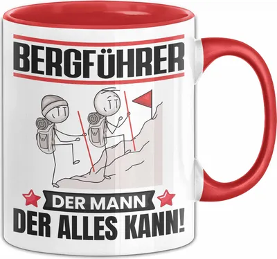 Produktbild von Bergführer Tasse Geschenk für Bergführer Der Mann Der Alles Kann Geschenkidee zum Geburtstag (Rot)