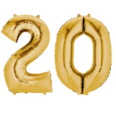 Produktbild von Folienballon gold Zahl 20
