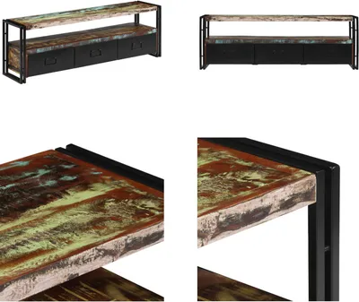 Immagine prodotto di mobile TV vidaXL in legno massiccio antico 120 x 30 x 40 cm - mobile TV - mobile TV - mobile TV - mobile TV
