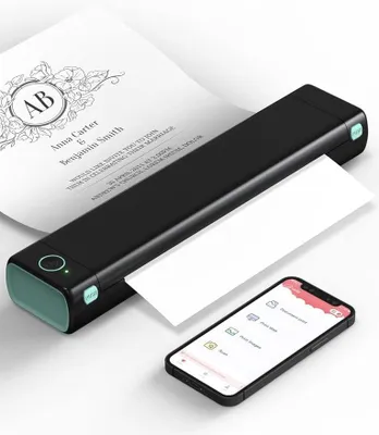 Produktbild von Phomemo M08F Thermodrucker A4 Mobiler Bluetooth Drucker Android/iOS Kompatibel, Thermopapier Drucker ohne Tinte