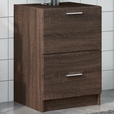 Produktbild von "2026 Promotion" Waschbeckenunterschrank - Badezimmerschrank - Braun Eichen-Optik 40x37x59 cm - Badezimmer CC30544