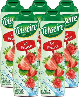 Produktbild von Teisseire Getränke-Sirup Erdbeere 600ml - Intensiv im Geschmack (5er Pack)