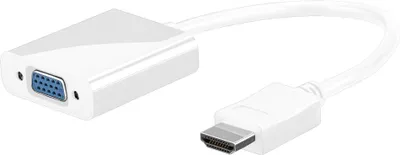 Produktbild von Goobay HDMI - VGA/3.5mm, M/F, HDMI Typ A (Standard), VGA (D-Sub) + 3.5mm, Männlich, Weiblich, Weiß, Polybag