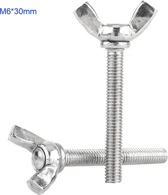 Image de 5Pcs M6 boulons papillon à ailettes en métal inoxydable 304 argenté DIN316 (M6*30)