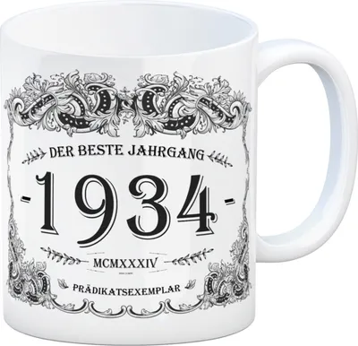Produktbild von 1934 der beste Jahrgang Kaffeebecher Tasse Kaffeetasse Geburtsjahr Geburtstag