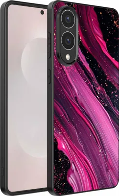 Immagine prodotto di Adatto per Samsung Galaxy S25 Edge Custodia per telefono con stampa in marmo - Custodia in TPU con design in marmo - Viola Rosa - Smartphonica