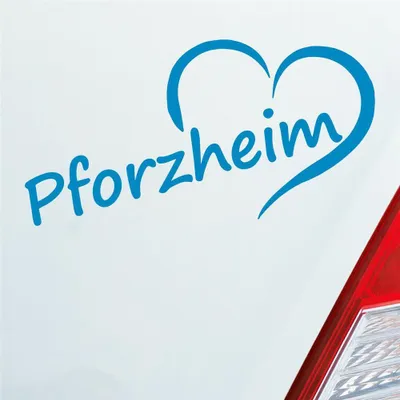 Produktbild von Auto Aufkleber Pfortzheim Herz Stadt City Love Liebe Heimat 16x8 cm Hellblau Sticker Heckscheibenaufkleber