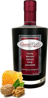 Produktbild von Honig Walnuss Balsam Essig - Spezialität 0,5L balsamartig nussig und mild! 5% Säure