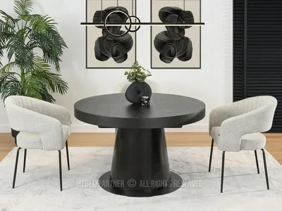 Obrázek produktu pro Kulatý rozkládací stůl 120(220)x120 TOPAZ - černý