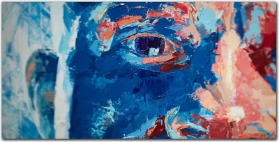 Produktbild von Coloray Bild aus Leinwand 120x60 Leinwand Dekoration - Gesicht Auge