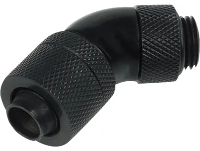 Produktbild von Alphacool HF 13/10 Anschraubtülle 45° drehbar G1/4 - Deep Black