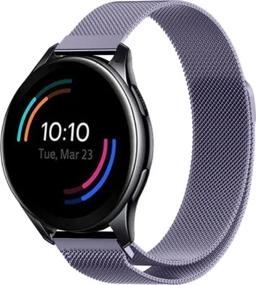 Produktbild von Strap it - Milanese Armband - Kompatibel mit OnePlus Watch Armband - Ersatzarmband Edelstahl - Magnetverschluss - Hochwertiges Material - für Armband Violett