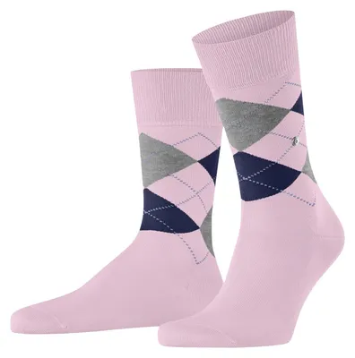 Produktbild von Burlington Herren Socken Manchester M So Baumwolle gemustert 1 Paar, Rosa Blosso
