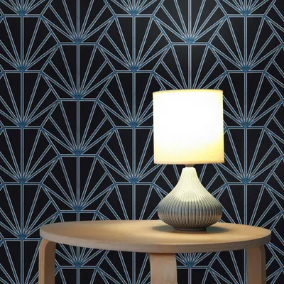 Produktbild von TADESSI Tapete Grafik Carlo M1-No.462 Vliestapete Schwarz Blau Geometrische Tapete Wohnzimmer Schlafzimmer Küche