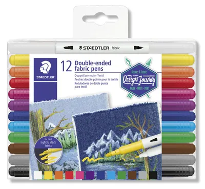 Produktbild von STAEDTLER 3190 Doppelfasermaler Textilmarker Etui mit 12 Farben