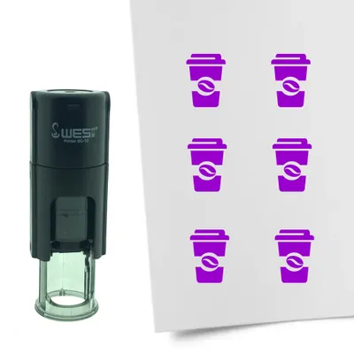 Produktbild von CombiCraft Selbstfärbender Stempel 'Kaffebecher' in der Farbe Lila, Ø10mm