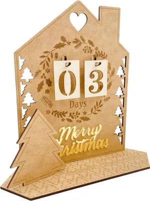 Produktbild von Haus Adventskalender Weihnachten DIY Holzdekoration