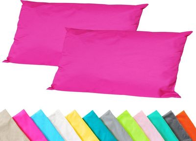 JACK 2er Set Outdoor Kissenhülle Kissenbezug 30x50cm Wasserfest Sitzkissen Lounge Kissen Garten Stuhl Lotus Effekt, Farbe:Pink