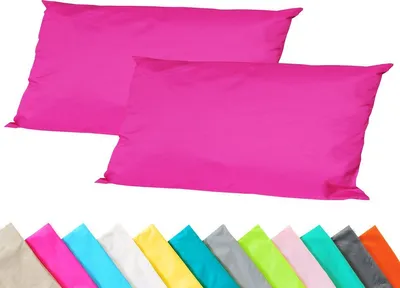 Produktbild von JACK 2er Set Outdoor Kissenhülle Kissenbezug 30x50cm Wasserfest Sitzkissen Lounge Kissen Garten Stuhl Lotus Effekt, Farbe:Pink