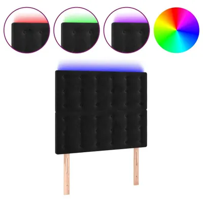 Produktbild von vidaXL LED Kopfteil Schwarz 90x5x118/128 cm Samt