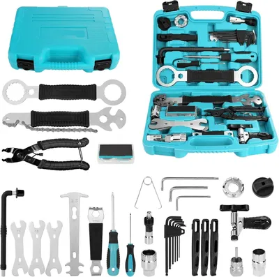 Image de Kit de réparation de vélos - 41 pièces d'outils pour vélos - Accessoires multifonctionnels pour vélos - avec mallette