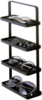 Image de Boîte à bijoux en acier Home 4 compartiments – Support à bijoux et rangement | Acier, noir, taille unique