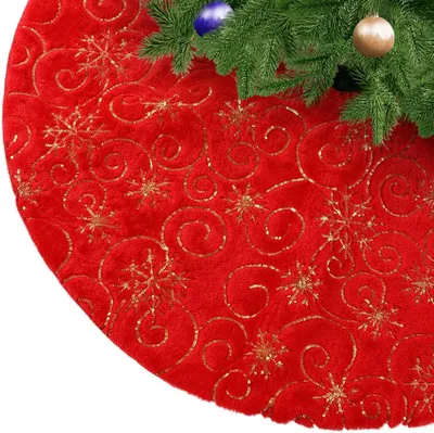 Produktbild von Plüsch Weihnachtsbaumdecke 78cm, Schneeflocke