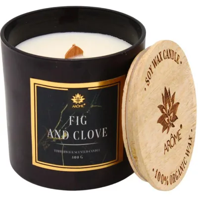 Productafbeelding van ARÔME Kaars met houten lont, 400 gram, geur: vijgen en kruidnagel