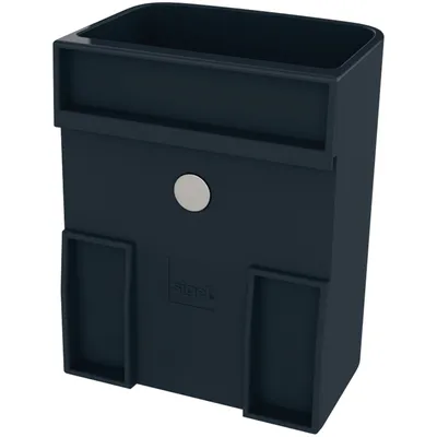 Produktbild von SIGEL GL801 Stifteköcher S, anthrazit, inklusive magnetischem Clip zur Anbringung an Glas-Magnettafeln, Kunststoff, 75x94x51 mm, 1 ST
