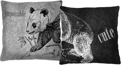 Produktbild von ARCO DESIGN Dekokissen 2er Set "Panda" Farbig Stoffbezug 40 x 40 cm Dekokissen-set mit Füllung Dekokissen für Wohnzimmer Schlafzimmer