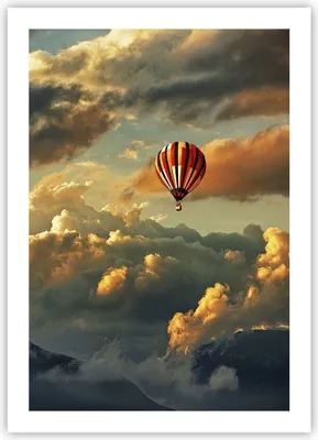 Produktbild von Poster - Poster ohne Rahmen - Wolken Ballon Flug - 50x70 cm - Wand Bild - Wanddeko - Wandbilder - Kunstposter - Wandposter - Bilder - Kunstdruck - Wanddekoration - Wandbild - P2XPA50x70-3791