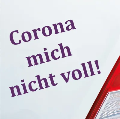 Produktbild von Auto Aufkleber Corona mich nicht voll!  Hazard Krank Infiziert Husten 14x10 cm Lila Sticker Heckscheibenaufkleber