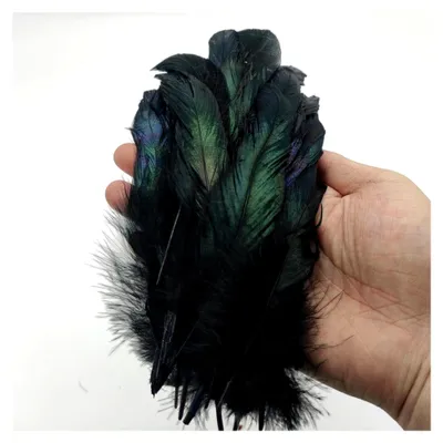 Produktbild von 20 Stück schwarze Partyhahnfedern für DIY und Schmuckherstellung, 13–18 cm
