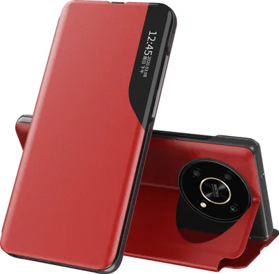 Produktbild von Hülle für Honor X9 Smart View Fenster Flip Stand Cover Kunstleder Schutzhülle für Honor X9 Rot