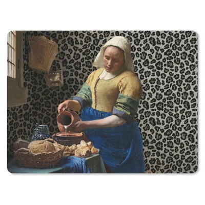 Produktbild von MuchoWow® Mauspad Mousepad Milchmädchen - Kunst - Pantherdruck - Vermeer - Gemälde - Alte Meister 23x19 cm - Mousepads - Maus Mat - Pad - Mausunterlage - Schreibtischunterlage - Mauspad