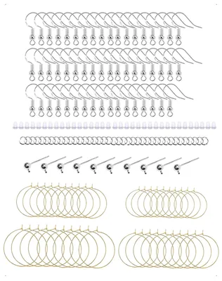 Image de 200 pièces : Kit de loisirs créatifs pour la fabrication de bijoux, comprenant des boucles d'oreilles et des accessoires