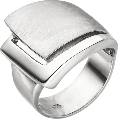 Produktbild von Breiter Ring aus 925 Silber matt-glänzend rhodiniert B:18,2mm Fingerring Damen Innenumfang 54mm  Ø17.2mm