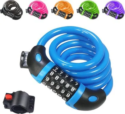 Productafbeelding van Fietsslot 120 cm/12 mm Kabelslot met 5-Cijferige Cijfercode - Zeer Hoge Veiligheid voor Fiets en Scooter