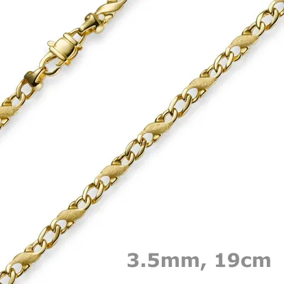 Produktbild von 3,5mm Rockwell Armband Armkette 585 Gold Gelbgold 19cm mattiert Goldarmband