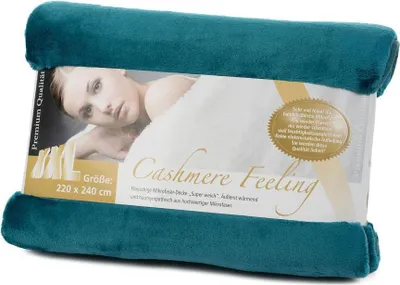 Produktbild von Gözze Premium Cashmere-Feeling Decke petrol 220x240 cm