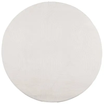 Produktbild von vidaXL Teppich IZA Kurzflor Skandinavischer Look Creme Ø 160 cm