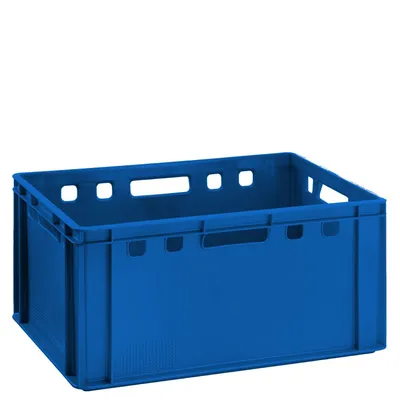 Produktbild von Fleischkiste E3 blau 60x40x30cm Lagerkiste Eurobox hoch aus Deutschland lebensmittelecht, robust, stapelbar