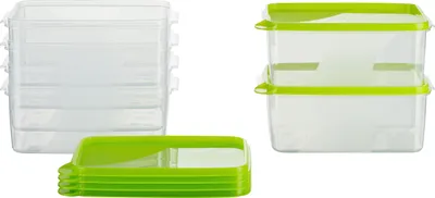 Produktbild von MiraHome Vorratsdosen Sets verschiedene Größen rechteckig grün – Vorratsdosen mit Deckel Luftdicht – Gefrierdosen für Mealprep – Austrian Quality
