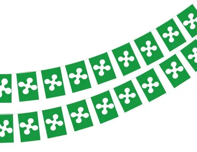 Wimpelkette Lombardije, 40 Flaggen, 11,4 m, 14 x 21 cm