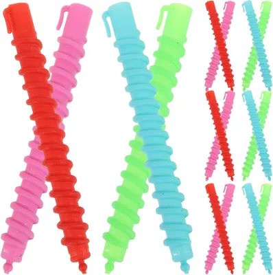 Produktbild von 60 Spiral-Lockenwickler aus Kunststoff in zufälliger Farbe für große Locken bei langem Haar